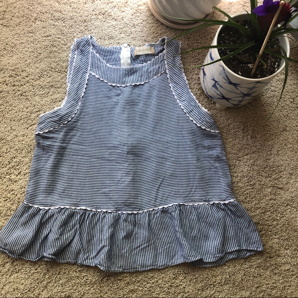 Altar’d State seersucker and ric rack tank top - Picture 2 of 5